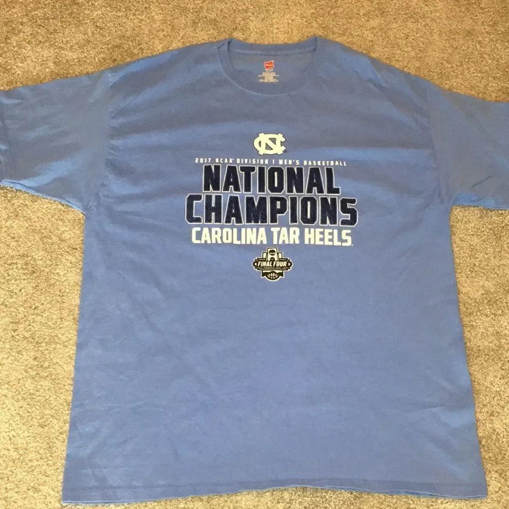 2017 NCAA Champions UNC North Carolina Tar heels Light Blue t tee shirt 2XL/XL